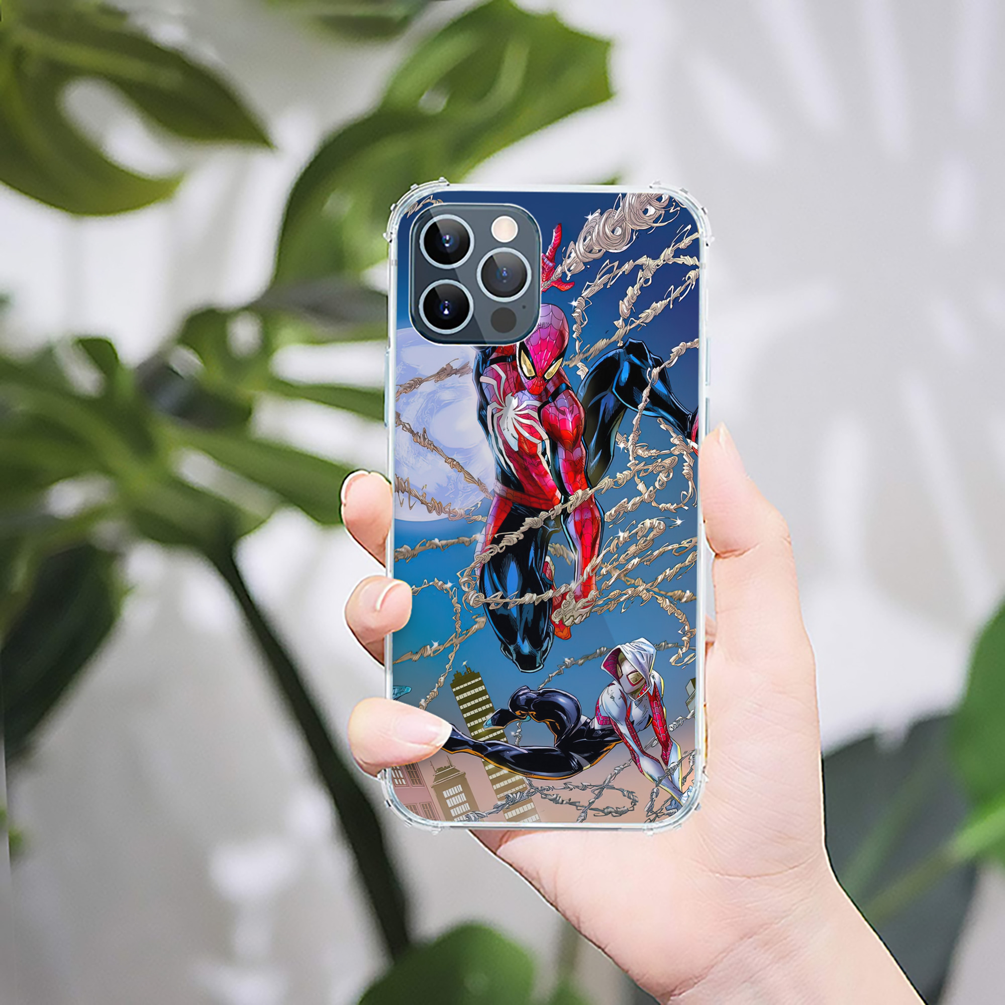 （画像用） Spider Man スパイダーマン 【iPhone 12シリーズ対応】透明スマホケース（クリアソフトケース）